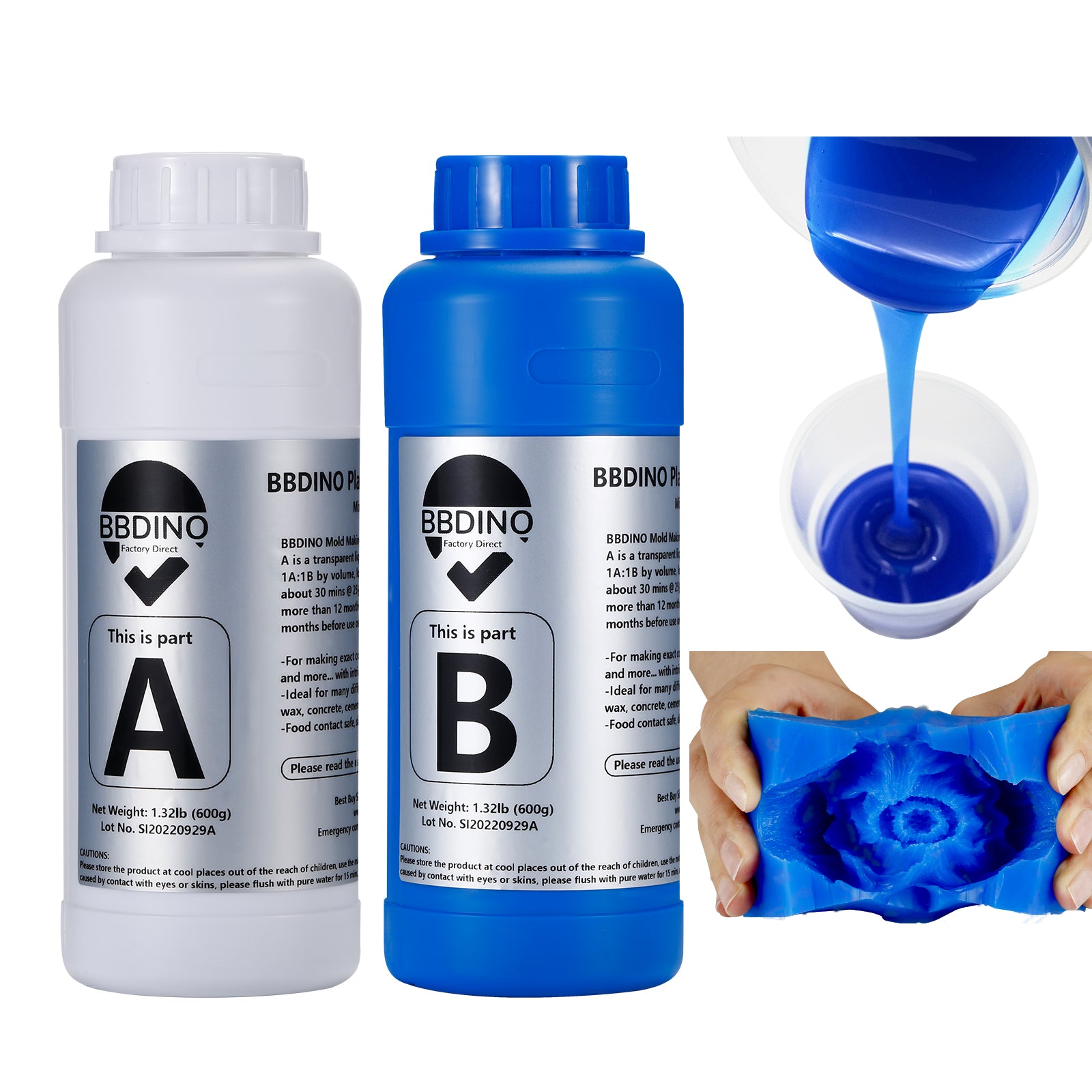 30A Liquid Silicone Rubber (Blue) - 160oz/10lbs
