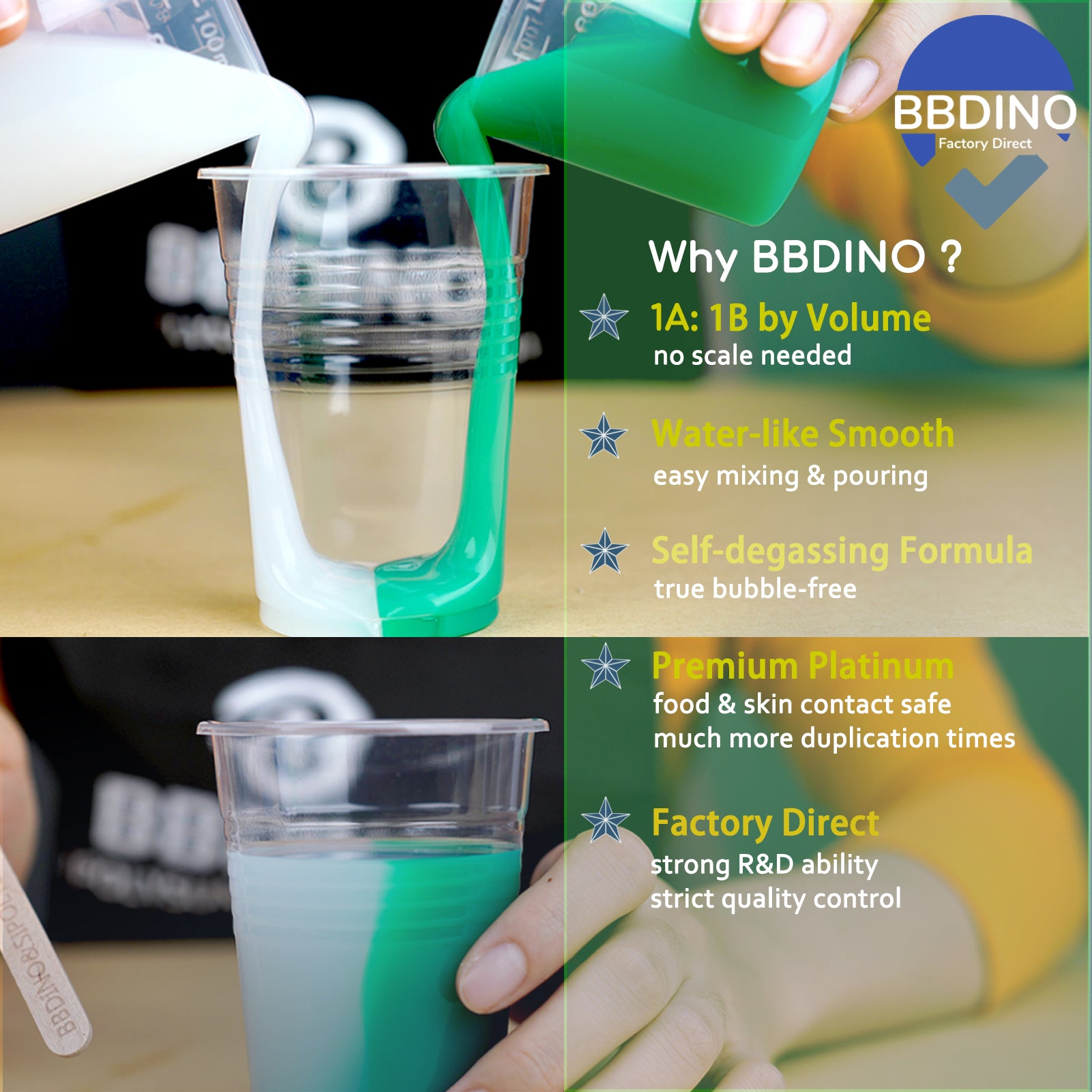 BBDINO Silicone Mold Making Kit, Mold Making Silicone Rubber 30A Liquid  Silicone for Mold Making 1 Gallon/10 Lbs,1:1 by Volume, Ideal for Silicone