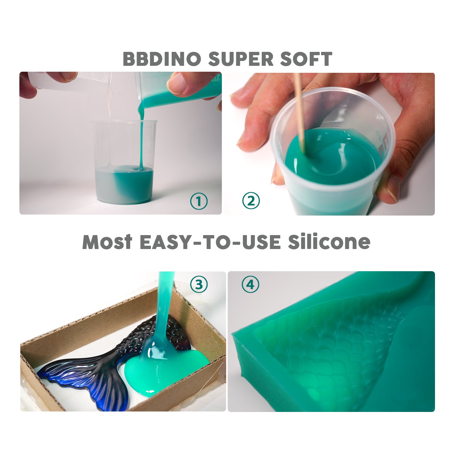 BBDINO Super Elastic Silicone Mold Making Kit, Mold Making Silicone Rubber  N.W. 21.16 oz, Liquid Silicone Rubber Mold Making, Ideal for Casting 3D Silicone  Molds